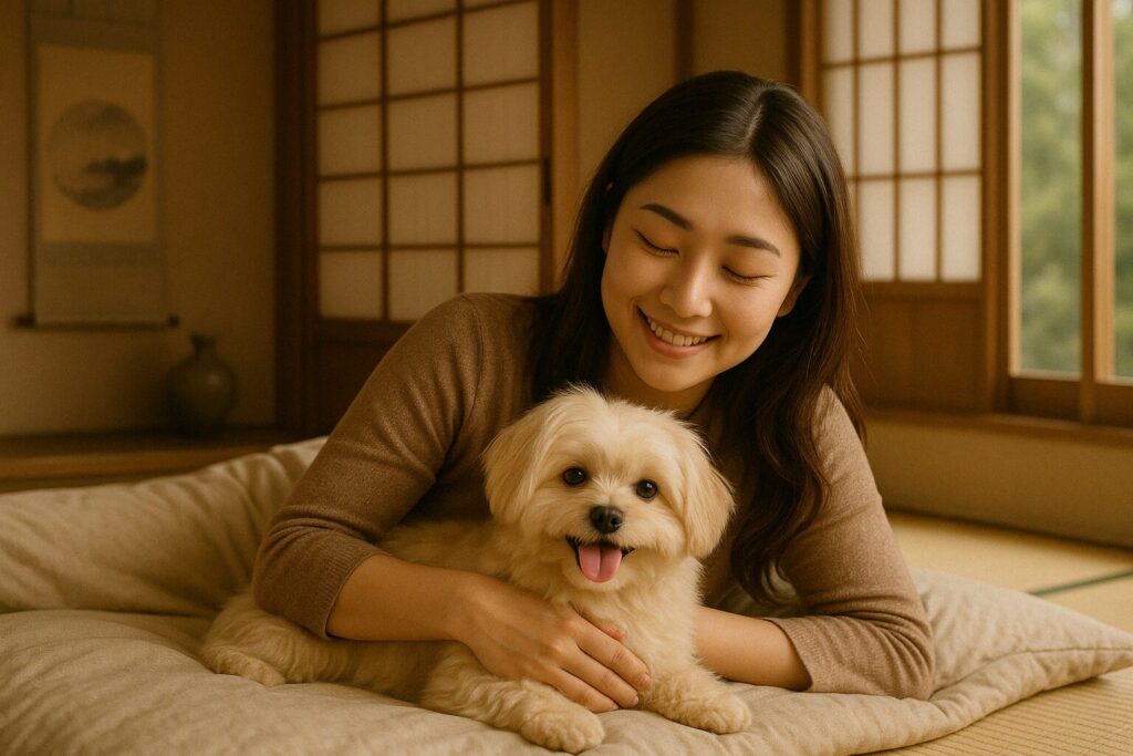飼い主に寄り添い、癒しを与えるマルポメ